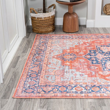 Maris Ornate Medallion Washable Area Rug